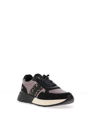 Xti Womens Metallic Leopard Print Slip On Trainers, Black
