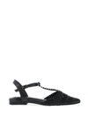 Xti Womens Net T Bar Flat Sandals, Black