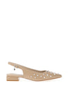 Xti Womens Faux Leather Stud Sling Back Shoes, Beige