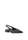 Xti Womens Faux Leather Stud Sling Back Shoes, Black
