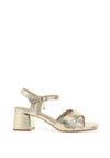 Xti Womens Metallic Criss Cross Heeled Sandals, Gold