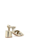 Xti Womens Metallic Criss Cross Heeled Sandals, Gold
