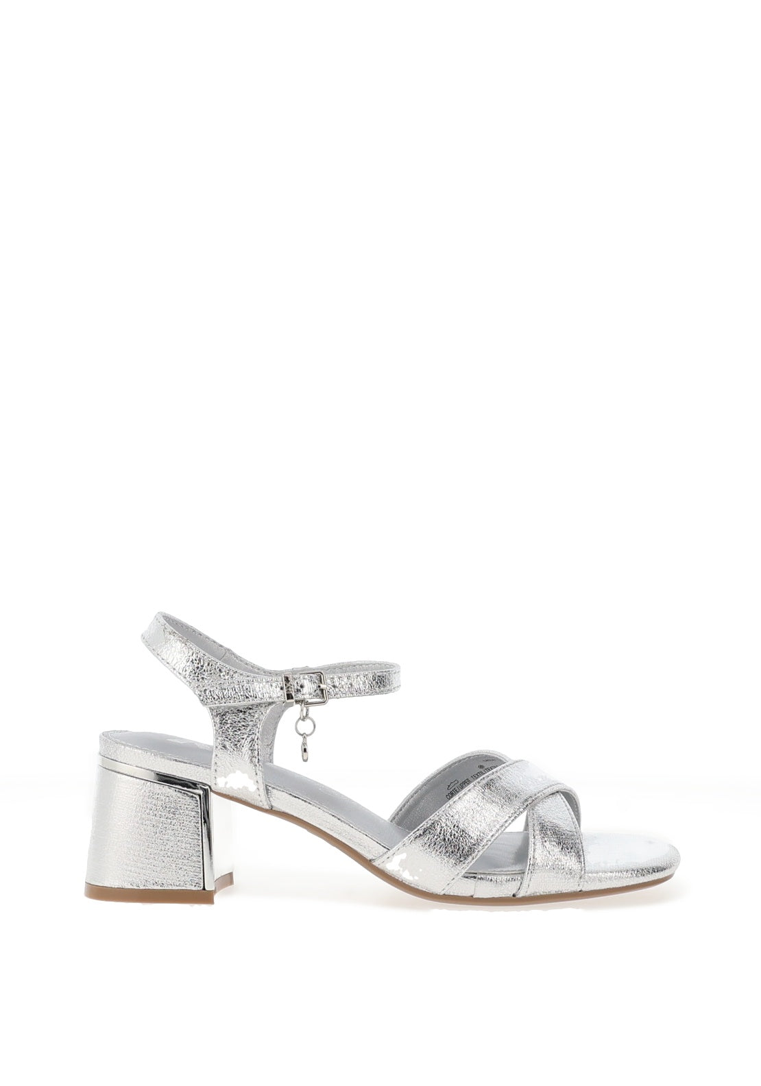 Xti Womens Metallic Criss Cross Heeled Sandals, Silver