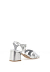 Xti Womens Metallic Criss Cross Heeled Sandals, Silver
