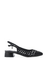 Xti Womens Woven Net Sling Back Low Heel Shoes, Black