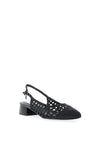 Xti Womens Woven Net Sling Back Low Heel Shoes, Black