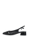Xti Womens Woven Net Sling Back Low Heel Shoes, Black