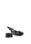 Xti Womens Woven Net Sling Back Low Heel Shoes, Black