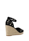 Xti Womens Faux Suede Wedged Espadrilles, Black