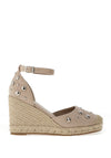 Xti Womens Faux Suede Wedged Espadrilles, Taupe