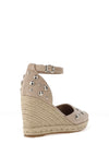 Xti Womens Faux Suede Wedged Espadrilles, Taupe