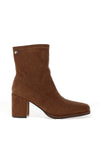 Xti Womens Soft Slip-on Block Heeled Sock Boot, Tan