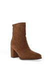 Xti Womens Soft Slip-on Block Heeled Sock Boot, Tan