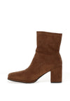 Xti Womens Soft Slip-on Block Heeled Sock Boot, Tan