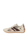 Xti Womens Crackled Metallic Trainers, Gold
