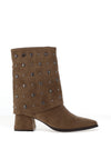 Xti Studded Ankle Boot, Taupe
