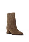 Xti Studded Ankle Boot, Taupe