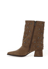 Xti Studded Ankle Boot, Taupe