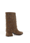 Xti Studded Ankle Boot, Taupe