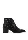 Xti Womens Studded Heeled Ankle Boot, Black