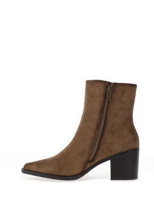 Xti Womens Structured High Ankle Heeled Boots, Taupe