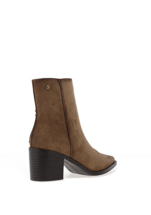 Xti Womens Structured High Ankle Heeled Boots, Taupe