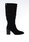 Xti Womens Gathered Knee High Heeled Boots, Black
