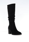 Xti Womens Gathered Knee High Heeled Boots, Black