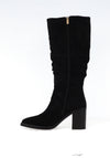 Xti Womens Gathered Knee High Heeled Boots, Black