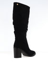 Xti Womens Gathered Knee High Heeled Boots, Black