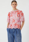 Y.A.S Cira Lace Blouse, Pink and Orange