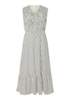Y.A.S Ebba Striped Tie Front Dress, White and Black
