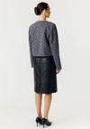 YAS Flight Embellished Cropped Jacket, Grey Multi