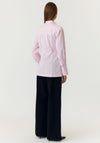 YAS Alisa Pinstripe Pleated Shirt, Pink Multi