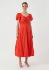 Y.A.S Rivanna Puffball Maxi Dress, Orange