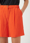 Y.A.S Staw High Waisted Crinkle Shorts, Orange