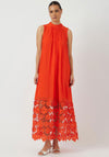 Y.A.S Twigsy Floral Lace Smock Dress, Orange