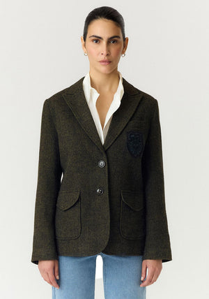 YAS Carolyn Long Sleeve Blazer, Dark Green