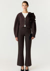 YAS Laulin with Flower Detail Cropped Jacket, Brown