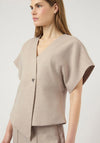 YAS Comira Short Sleeved Blazer, Beige