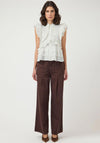 Y.A.S Noro Frill Sleeveless Shirt, White