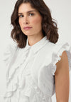 Y.A.S Noro Frill Sleeveless Shirt, White