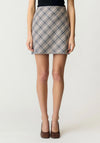 YAS Chiro Checked Mini Skirt, Grey Multi