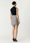 YAS Chiro Checked Mini Skirt, Grey Multi