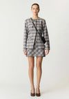 YAS Chiro Checked Mini Skirt, Grey Multi