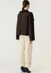 YAS Elsia Cropped with Frill Detail Trenchcoat, Brown