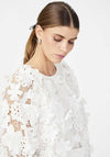 Y.A.S Trea Crochet Flower Shift Dress, Star White