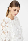 Y.A.S Trea Crochet Flower Shift Dress, Star White