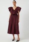 Y.A.S Salsy Frill Bodice Long Dress, Wine