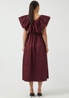 Y.A.S Salsy Frill Bodice Long Dress, Wine